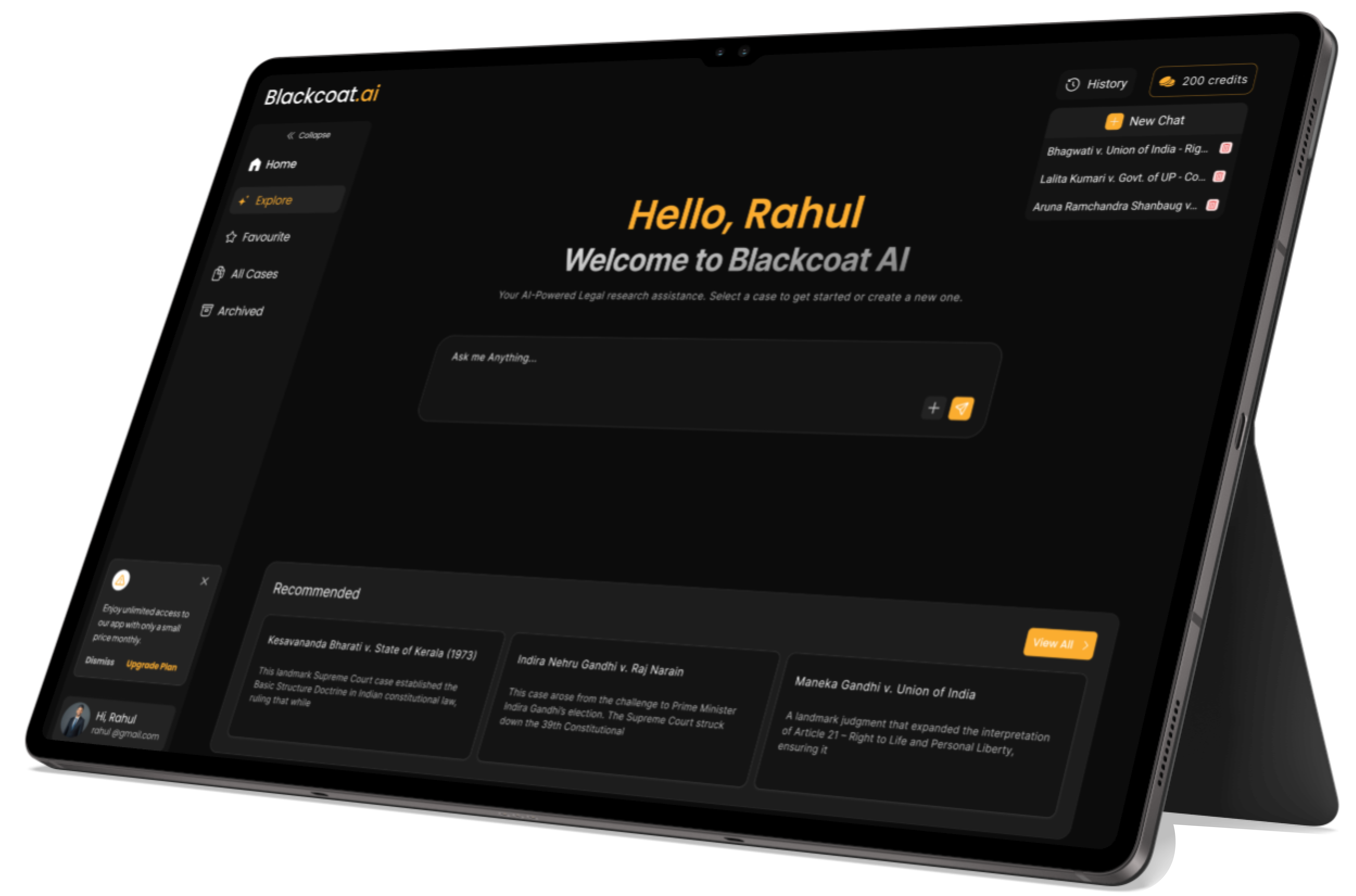 Blackcoat AI Application Interface